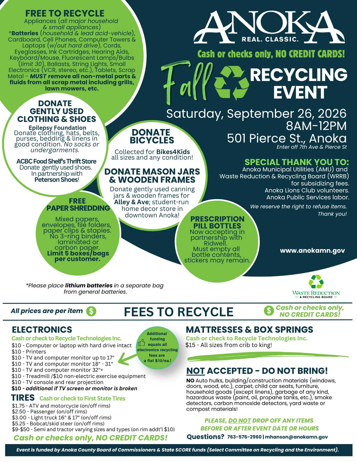 Anoka Fall 2026 Recycling Flyer